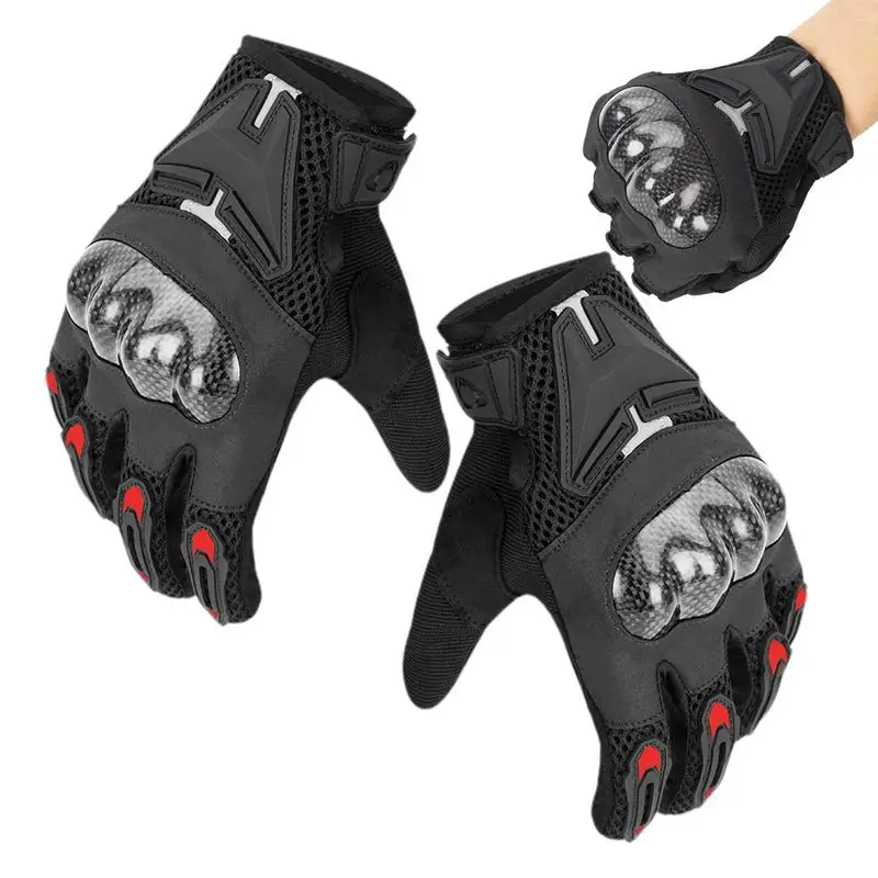 

Motorcycle Gloves Touchscreen Breathable Motorbike Racing Windproof PU Leather Gloves Antiskid Wearable Gloves Large Size XXL