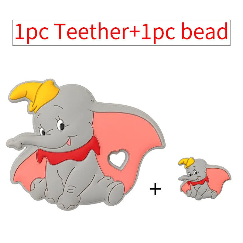 Teething Toys Teething Beads 2pc/set Silicone Cartoon Disney teething beads Food Grade Baby Pacifier Rodent Chews Tiny Rod Baby Goods Cartoon Teether