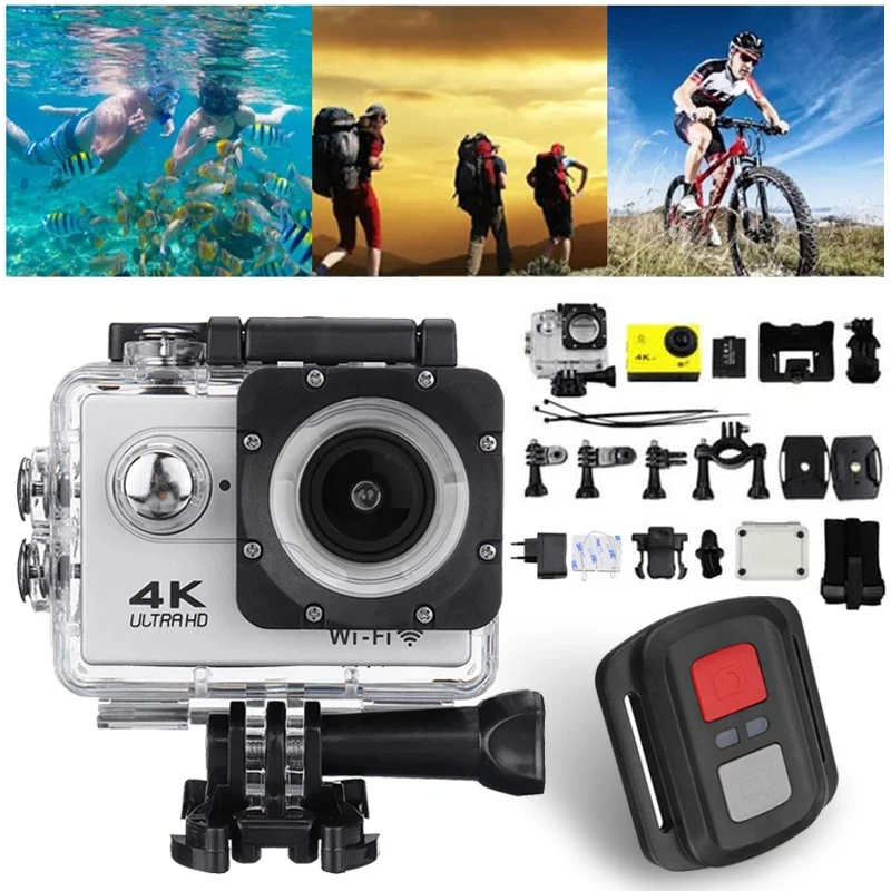 Mini Action Camera Wifi Schermo Da 2.0 Pollici 30Fps/170D Telecamera Per Casco Impermeabile Telecamera Per Telecontrollo Subacquea Ultra Hd 4K Action 