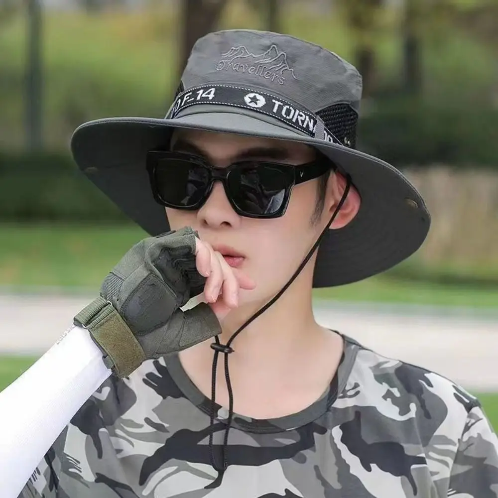 남성용 조절식 양동이 모자, UV 햇빛 차단, 빠른 건조 등산 모자, 통기성, 넓은 챙, 태양 보호, 신제품