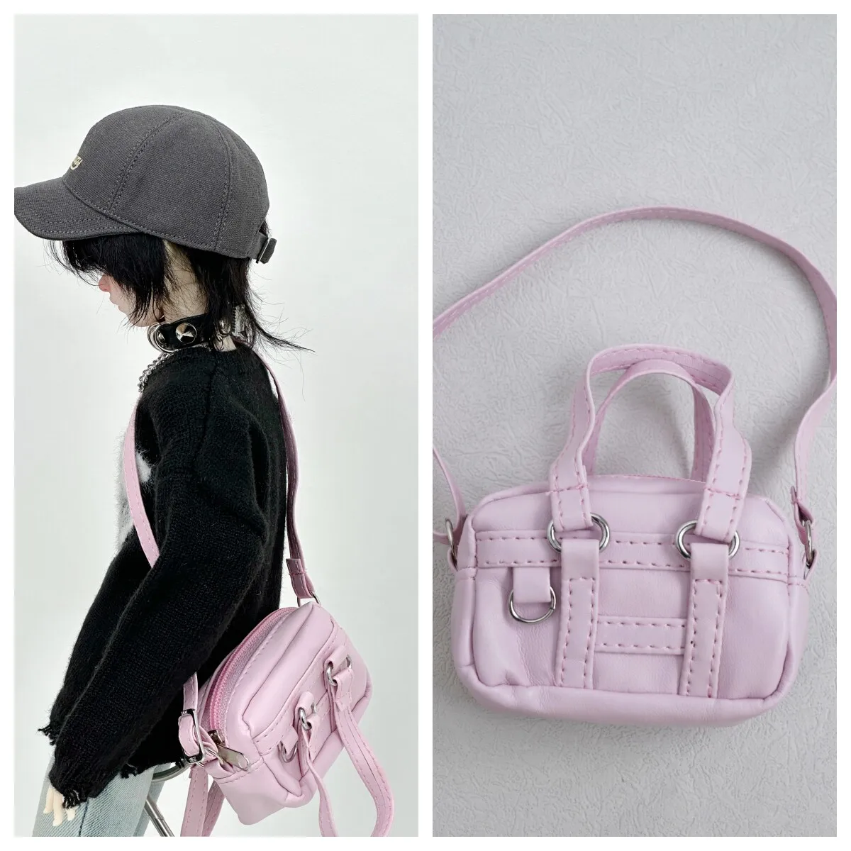 รูปสินค้า กระเป๋าแต่งตุ๊กตา BJD สะพายข้าง 17cm 1/6 1/8