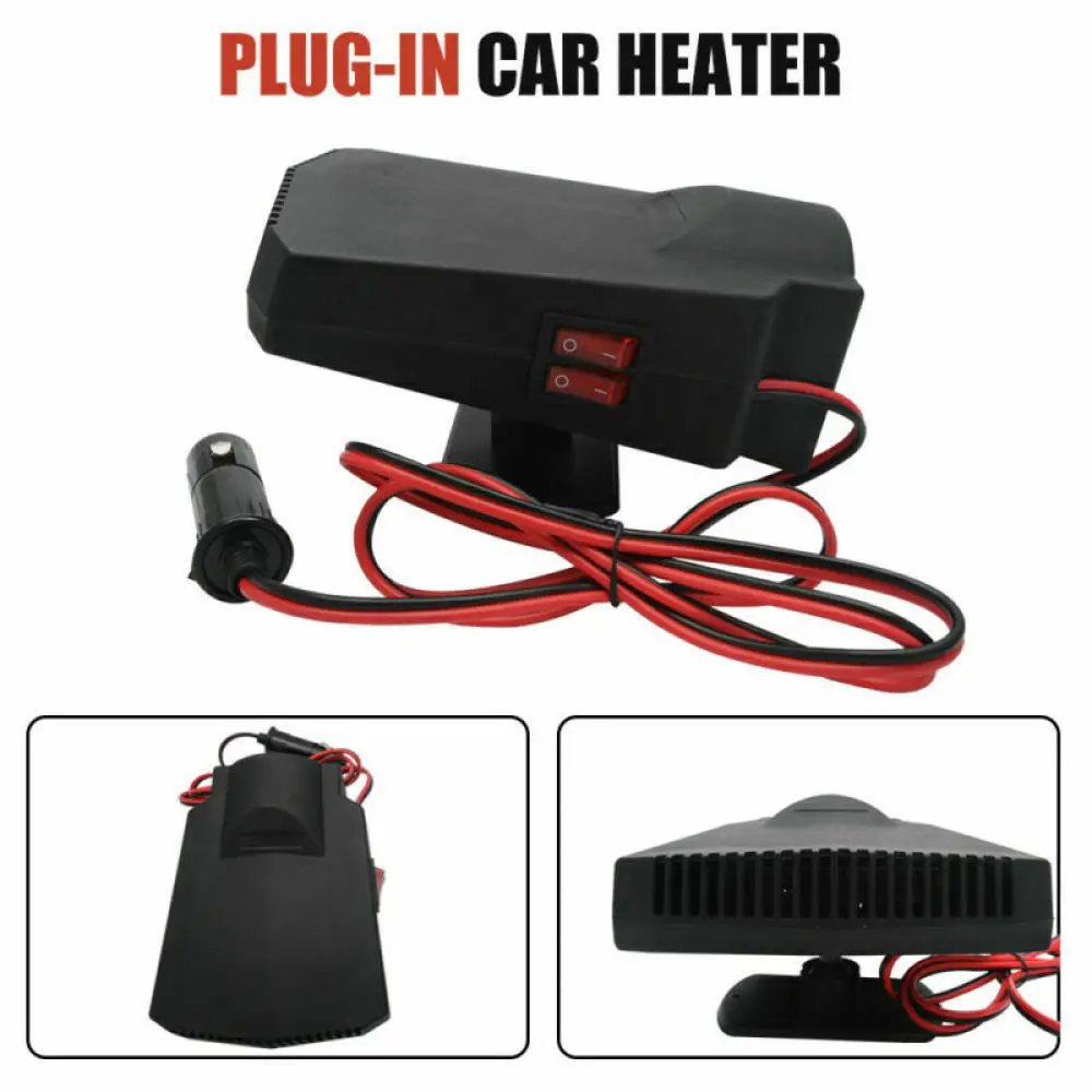 12V 200W Portable Car Windshield Heating Cooling Fan Quick Heater Defroster Demister 2-in-1 Fast Car Heating Cooling Fan