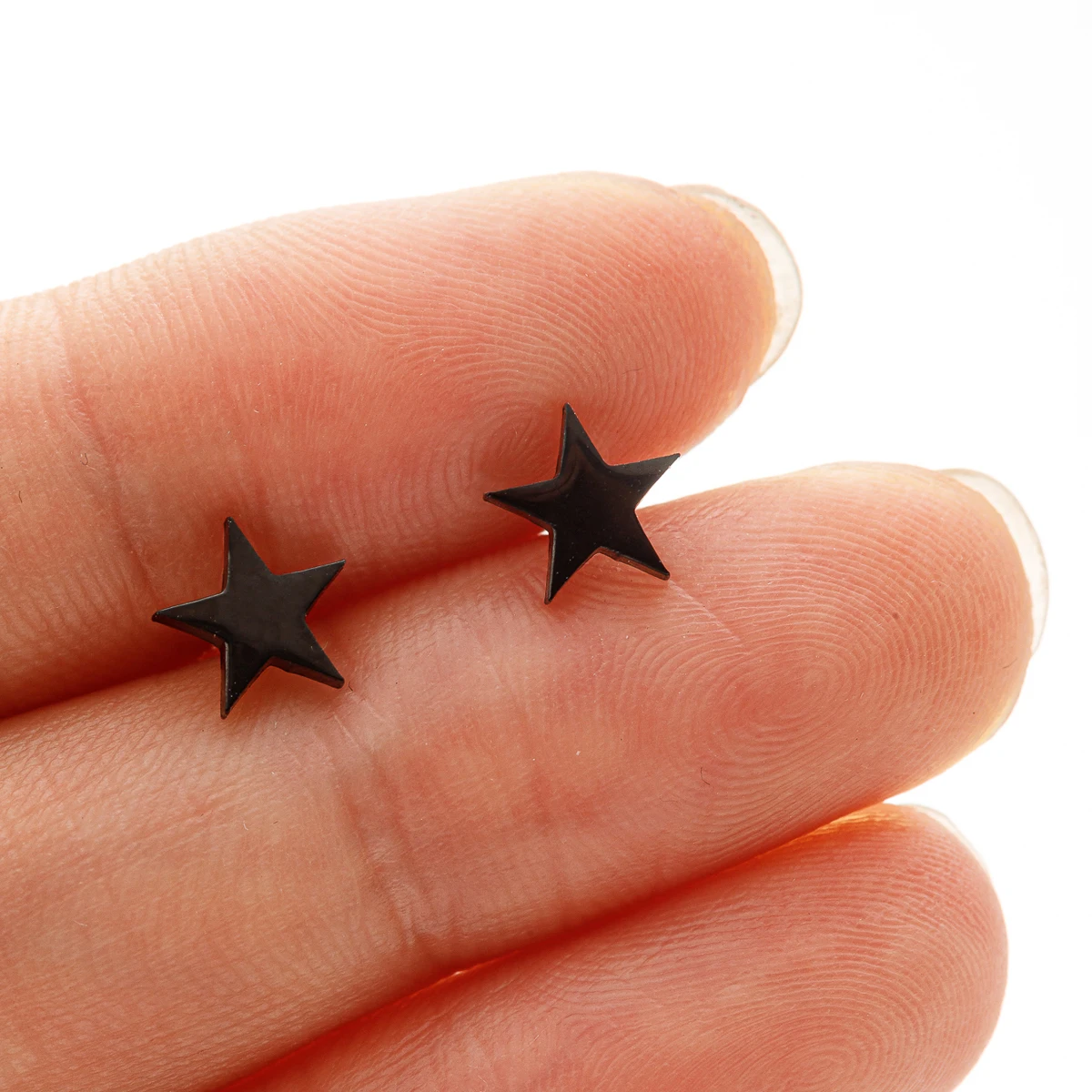 Mode Edelstahl Ohrringe Kleine Nette Triple Star Stud Ohrringe Punk Piercing Ohrring frauen Sternen Minimalistischen Schmuck – Detail 6