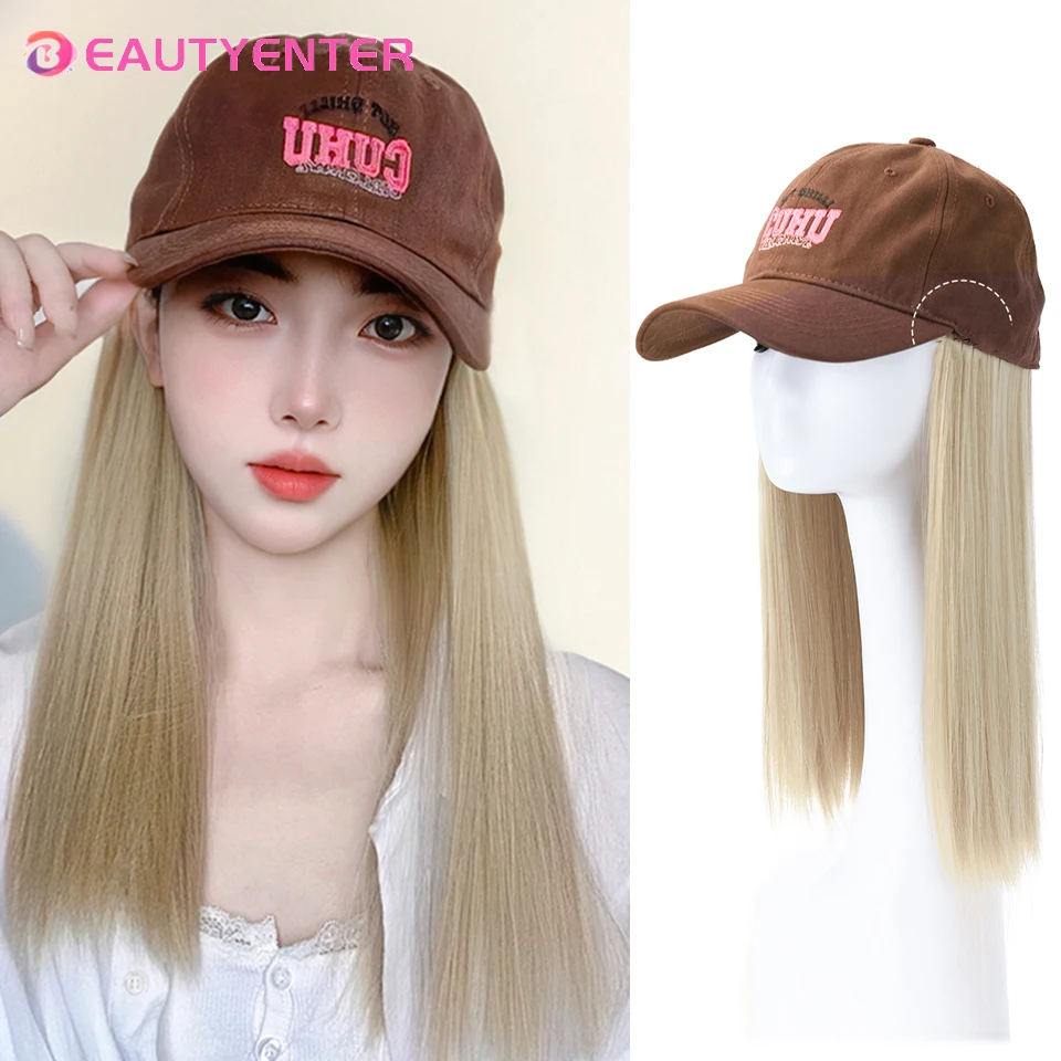 

Синтетическая шапка парик один женский Новый Белый Золотой Имитация волос длинная прямая бейсболка длинные волосы Джокер Полный головной убор