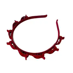 Elegant Braided Hair Decor with Non - Slip Clip and Double - Band Design (Flocking Red)