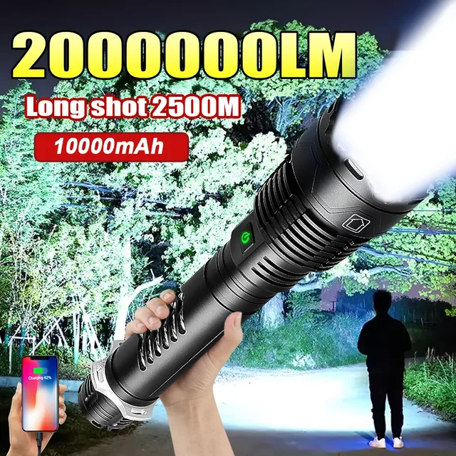Torcia LED Tattica Garberiel P160 Ricaricabile E Impermeabile Con Zoom