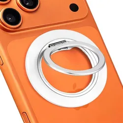 Magnetic 360° Rotation Phone Ring & Stand - Universal Grip and Holder (White Silver A)