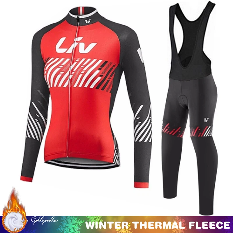 

Cycling Jersey Man Clothes LIV Men's Bike Clothing Winter Thermal Fleece Bib Suit Team Sports Set Pants Mtb Laser Cut 2023 Pro