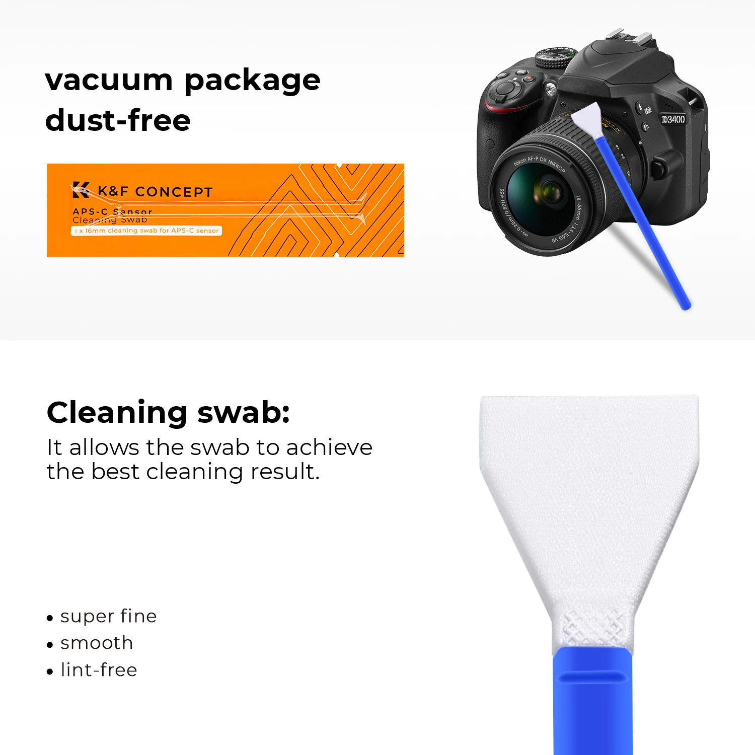 K&F Concept Sensor Cleaning Swab Kit 10Pcs Cleaning Swab Vacuum