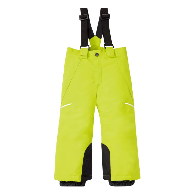 New Children Ski Pants Girls Outdoor Winter Insulation Windproof Plus Cotton Skiing Strap Pants Waterproof Snow Trousers Boys