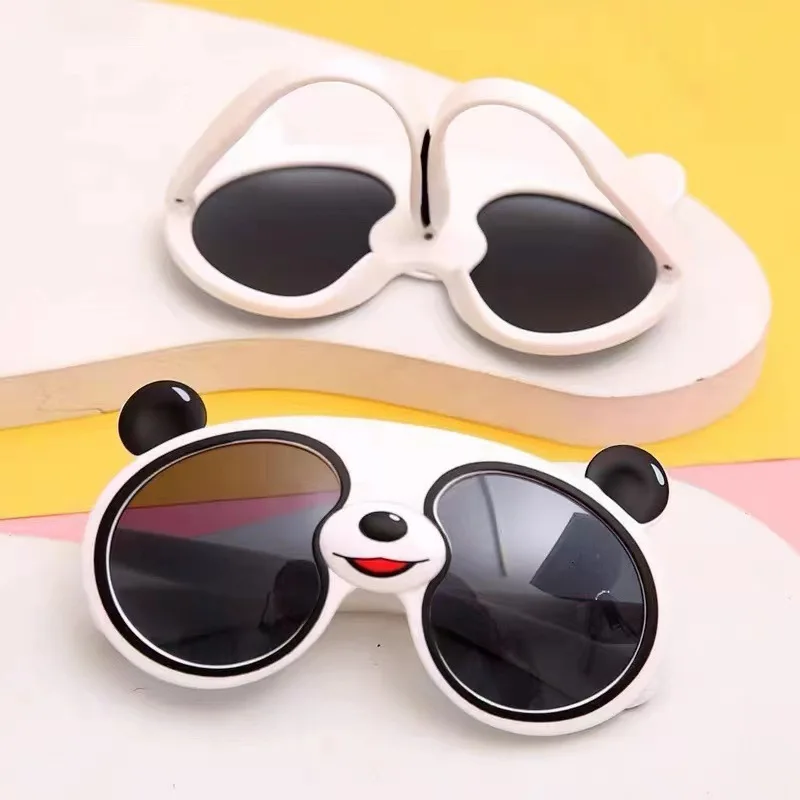Children Cartoon Panda Silicone Sunglasses Outdoor Sunscreen UV Protection Sunglasses