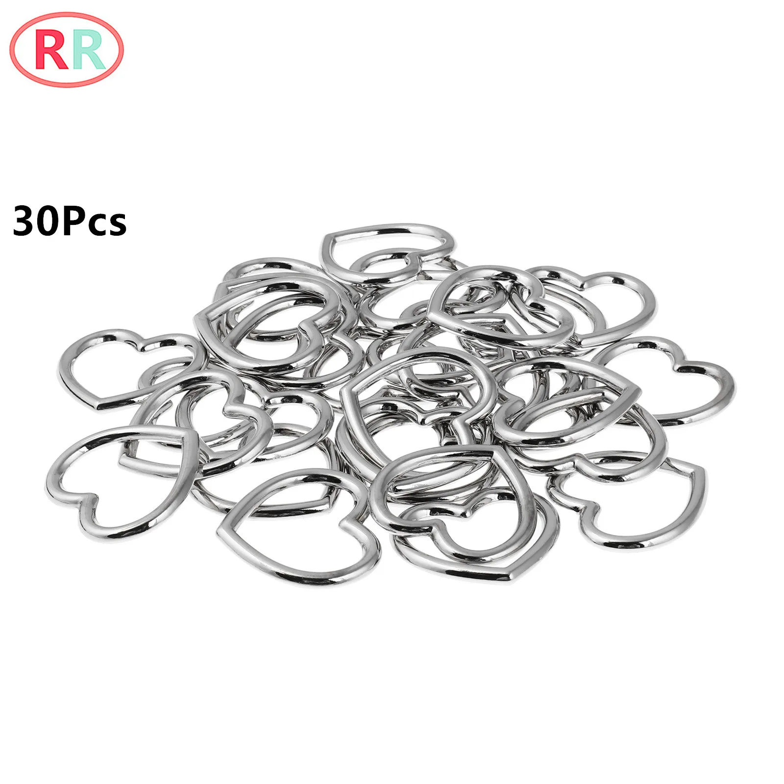 

30Pcs Alloy Polished Heart-Shaped Linking Charms Pendants DIY Jewelry Accessories for Bracelet Necklace Earring