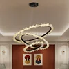 Nordic Luxury Led Crystal Ring Chandeliers for Living Dining Room Modern Minimalism Crystal Pendant Light Hanging Chandelier 4