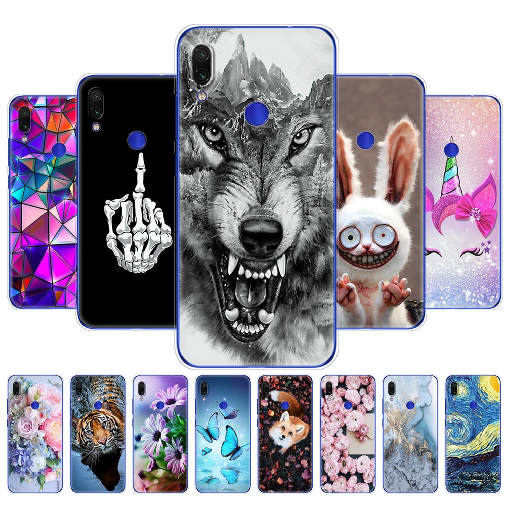 Per Xiaomi Redmi Note 7 Custodia In Silicone Pittura Morbida Tpu Redmi Note 7 Custodia 6.3 Pollici Funda Coque Redmi Note 7 Pro Custodia Fiore Rosa