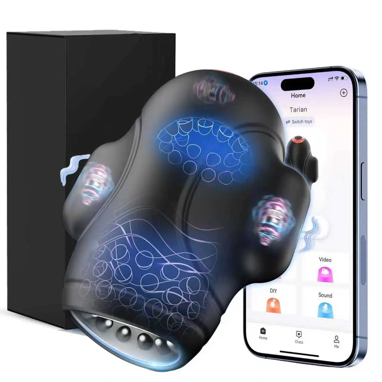 Male Masturbator Pennis Vibrator 10 Vibrating 3 Motors Stroker with App Control 360° Wrapping Sex Toy for Training for Men