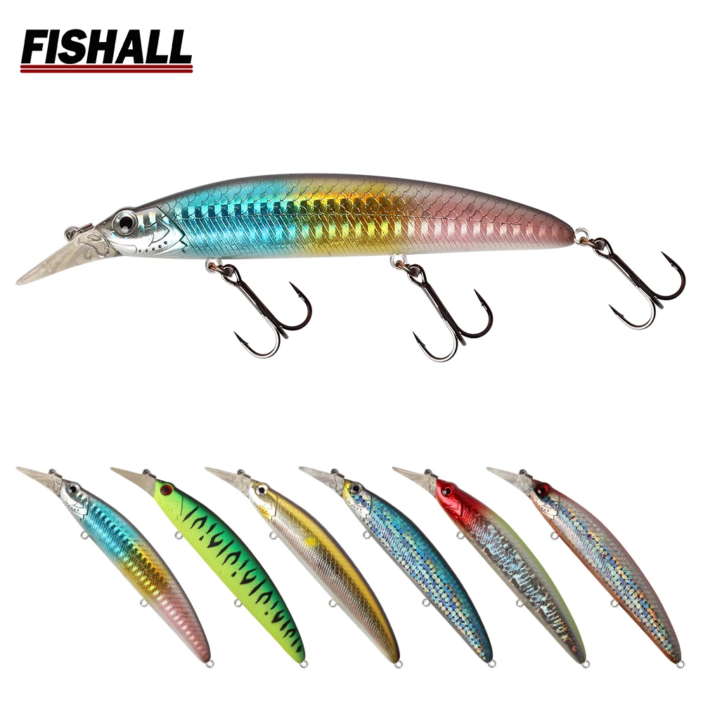 

Fishall Floating Minnow Vivid Action Lure Bait 110mm 18g for Sea Bass Fishing
