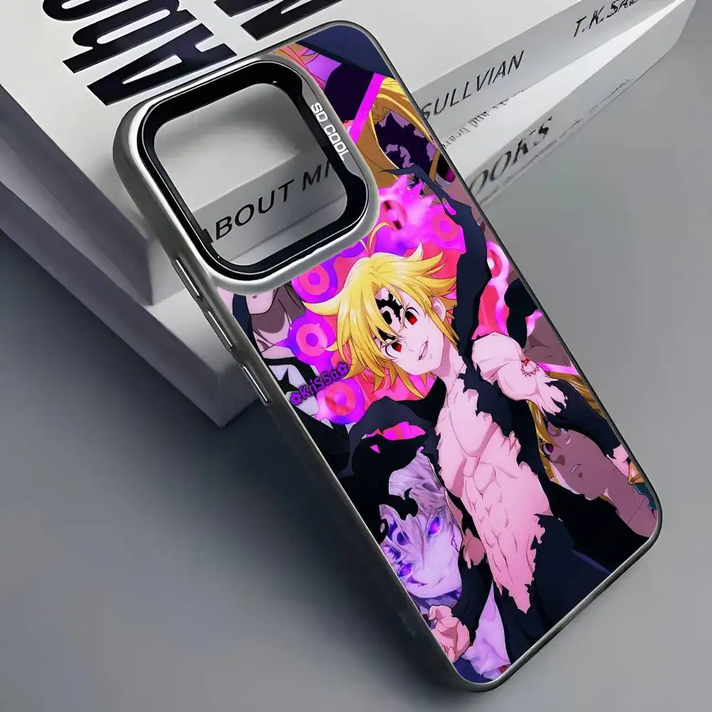 Anime die sieben Todsünden Handyhülle für iPhone 16 15 14 13 12 11 Pro Max Graue Handyhüllen Matte Laser Metallic Aurora Funda – Detail 6