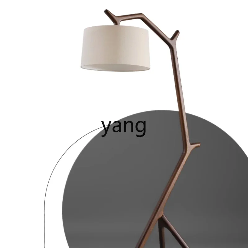 Yjq Standing Desktop Lamps Living Room Bedroom Mid-Ancient Style Silent Log Style Solid Wood Creative Zhongshan