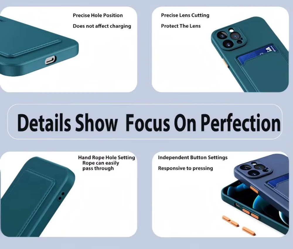 Silicone Wallet Card Holder Phone Case Cover