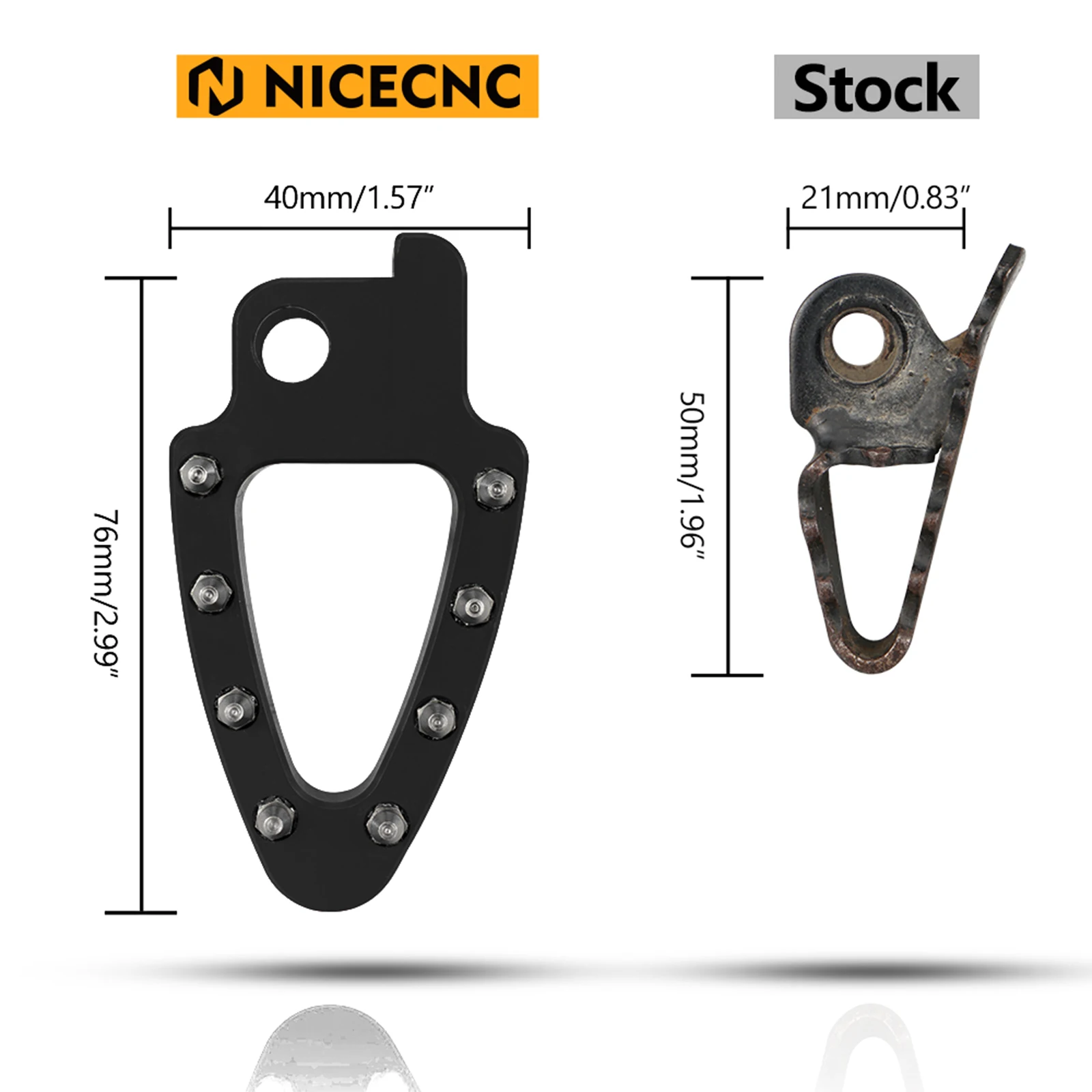 NICECNC Für Honda XR650L XR650L 1993-2025 2025 2024 2023 XR 650L Motorrad Vergrößertes Bremsfußpedal Schrittspitzenplatte Aluminium – Detail 2