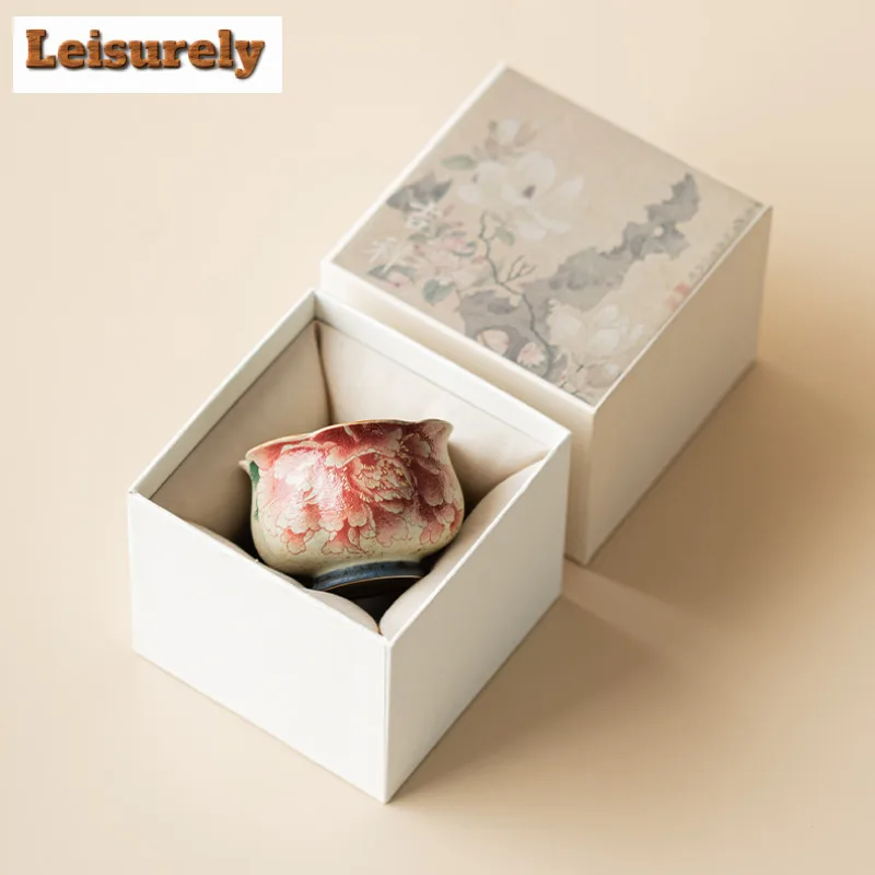 Blue And White Flint Red Teacup Japanese Tea Bowl Sample Tea Cup Tea-tasting Fragrance Cup Jianzhan Master Cups Tea Ceremony