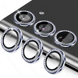 Luxury Diamond Camera Protector Cover with Metal Ring and Glass Lens Case for Samsung S25 FE (Purple - 05)