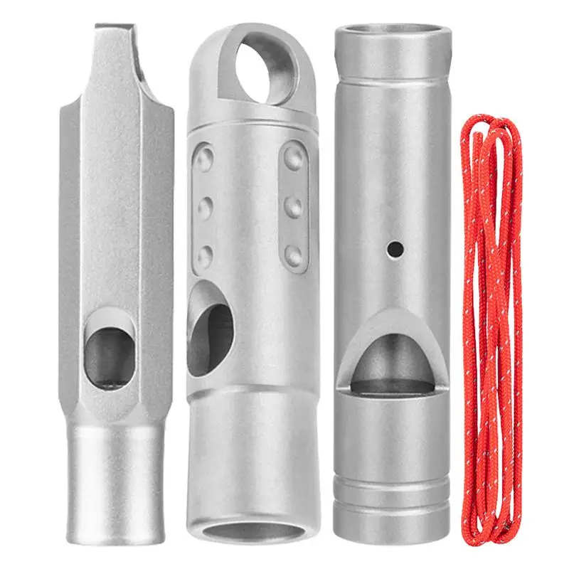 Portable Titanium Whistle Emergency Survival Safety Whistle Outdoor Training With Lanyard Camping Hiking Loud