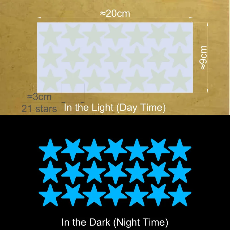 Vibrant Glowing Star Stickers for Kids' Rooms - Ceiling & Wall Decor
