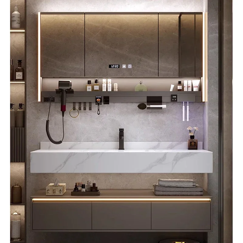 Simplicity Bathroom Cabinet Wall-mounted Design Vanity with Sink Mirror Cabinet Fashion Home Furniture Mobile