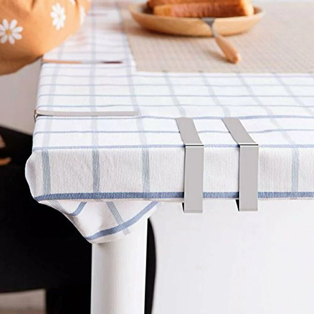 Pinces de table en acier inoxydable pour pique-nique, clip de couverture, support de nappe pour fête de mariage, décor en fibre, ménage, Everths, 8 pièces