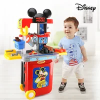 Disney 3 in1 Mickey Mouse trolley case Children's Toolbox Toy Set boy kids tools play house set kids toys for boy birthday gift 1