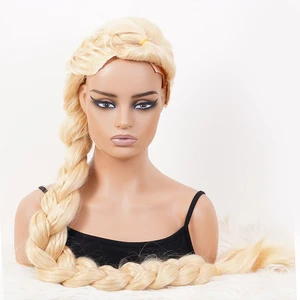 Qp прямые волосы косплей принцесса 3X Плетеный сверхдлинный 140 см блонд цвет синтетический длинный briad парик