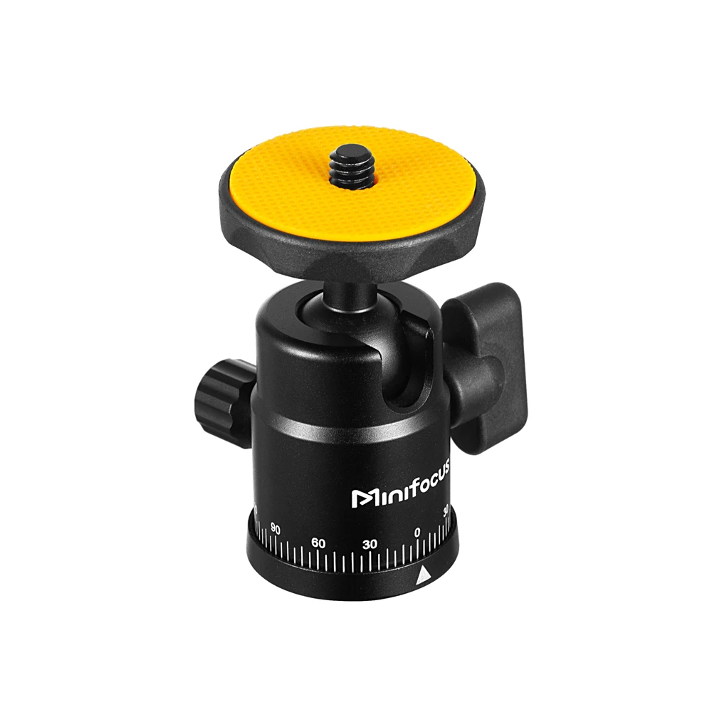 Tripod Ball Head Mini Ball Head Panoramic Tripod Head 1/4'' Hot Shoe Mount for DSLR Camera Camcorder Monitor Smartphone Light Microphone Slider