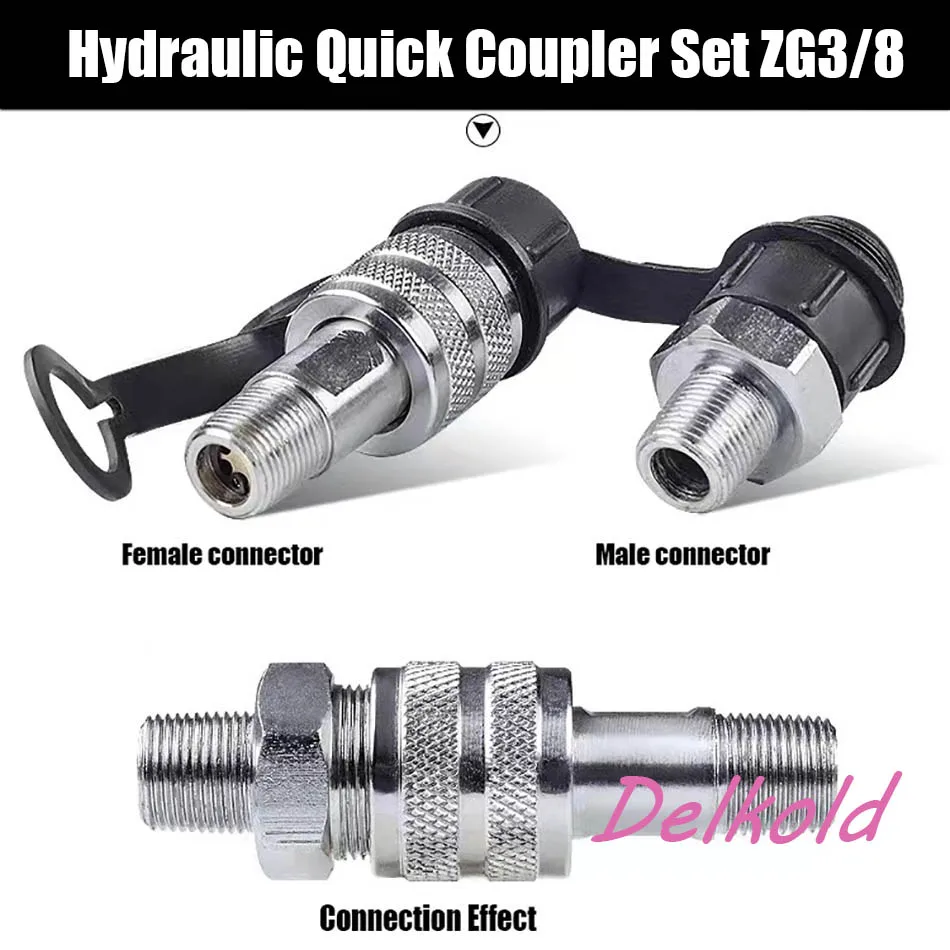 

1Pc 3/8'' NPT Hydraulic Quick Coupler Hydraulic Tools Accessories Hydraulic Quick fittings Set Zg3/8 Hydraulic Connector