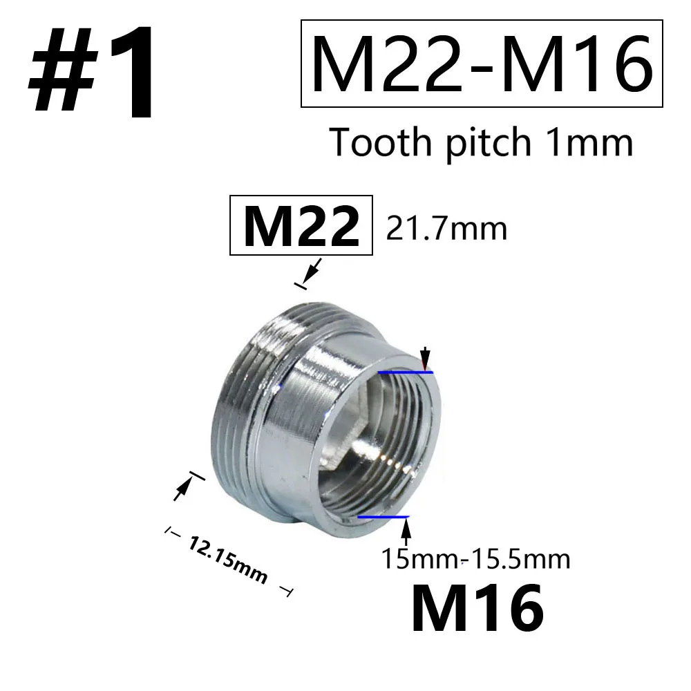 Brass Silver Water Faucet Coupler M16 M18 M20 M22 M24 M28 Thread Connector Fittings For Bubbler Kitchen And Bathroom