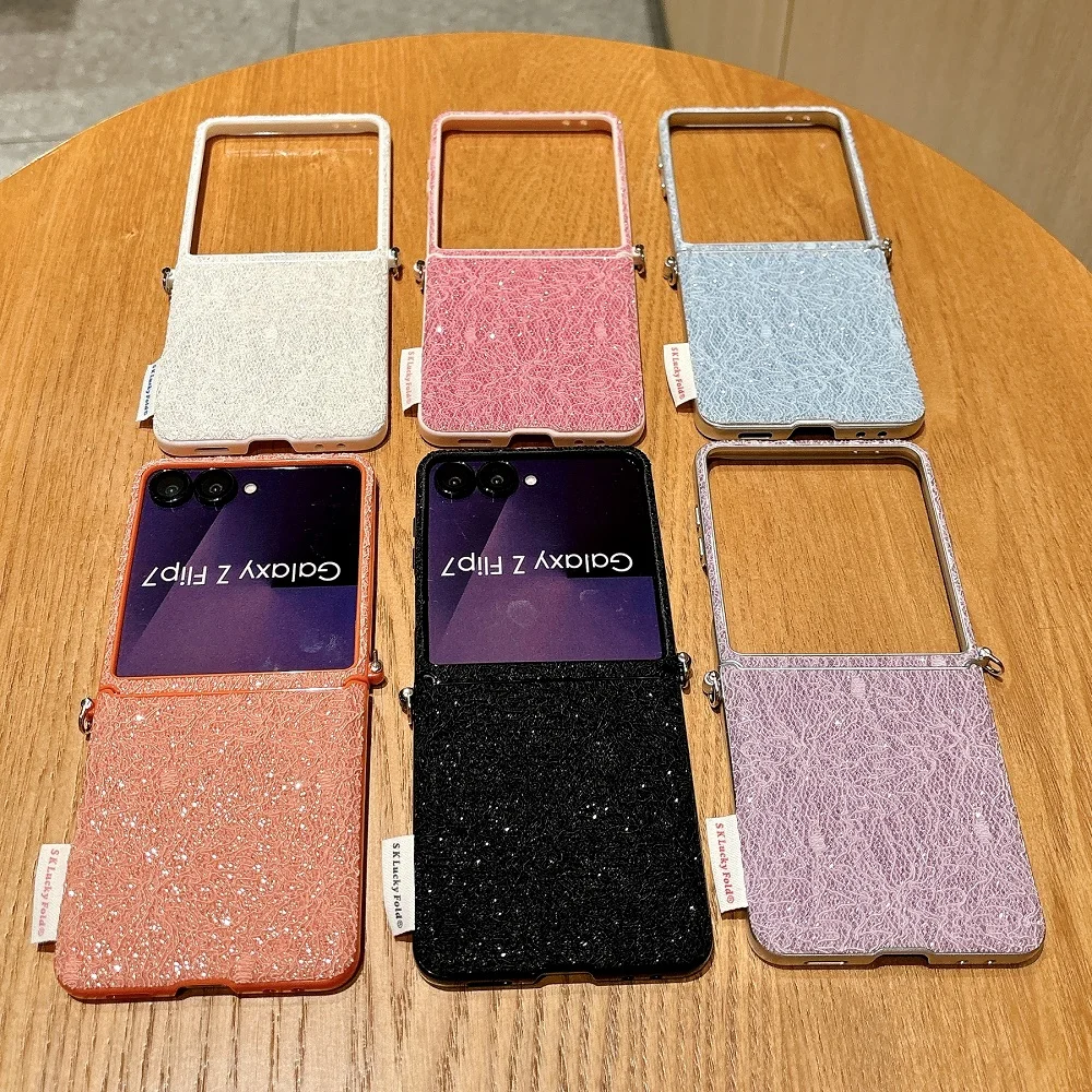 Luxury Lace Side Buckle Glitter Phone Case - Solid Color Shockproof Protection Cover