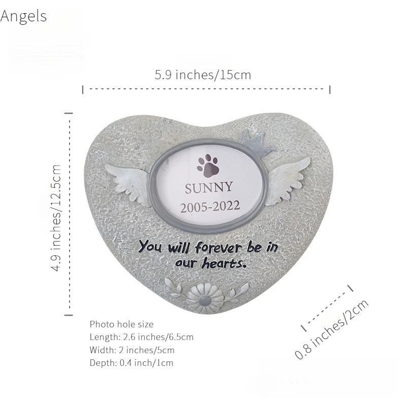Deceased Pet Souvenir Resin Dog Memorial Cat souvenirs Paw Print Shape Tombstone Pet Photo Desktop Ornaments