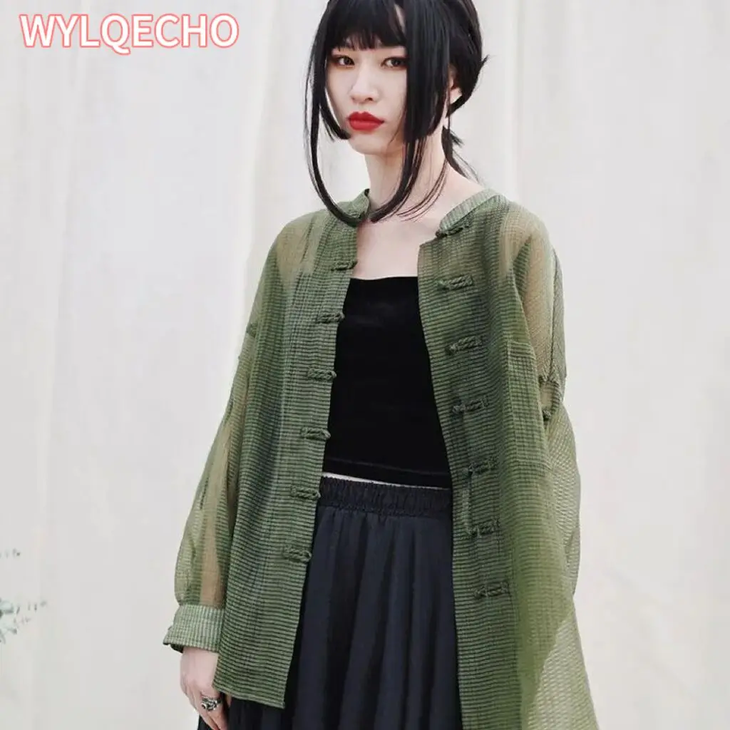 Chinese Style Harakuju Women Cardigan Summer Female Thin Tang Suit China Tops Loose Casual Vintage Shirt Hanfu Clothing
