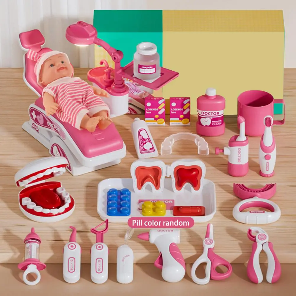 Dentist Role Play Toy for Kids Educational Dentist Doctor Playset for Toddlers 2-4 Dental Chair Medical Kit Toy Kids Pretend
