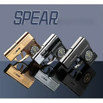 New Creative Gun Type True Watch Windproof Jet Blue Flame Butane Gas Torch Lighter Outdoor Funny Portable Cigar Lighters Smoking - Image 5