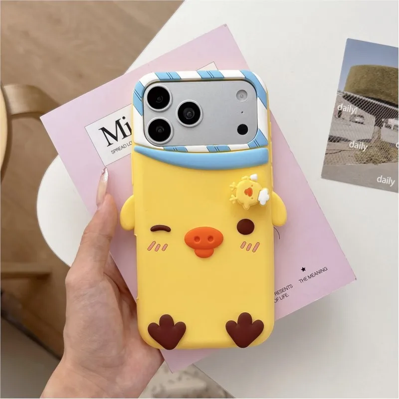 Cute 3D Cartoon Chick Silicone Phone Case