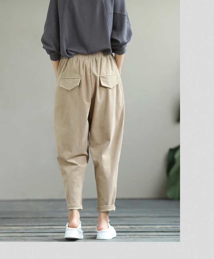 cargo pants Women Casual Harem Pants New Arrival 2022 Spring Simple Style Solid Color All-match Loose High Waist Female Trousers B1655 khaki pants