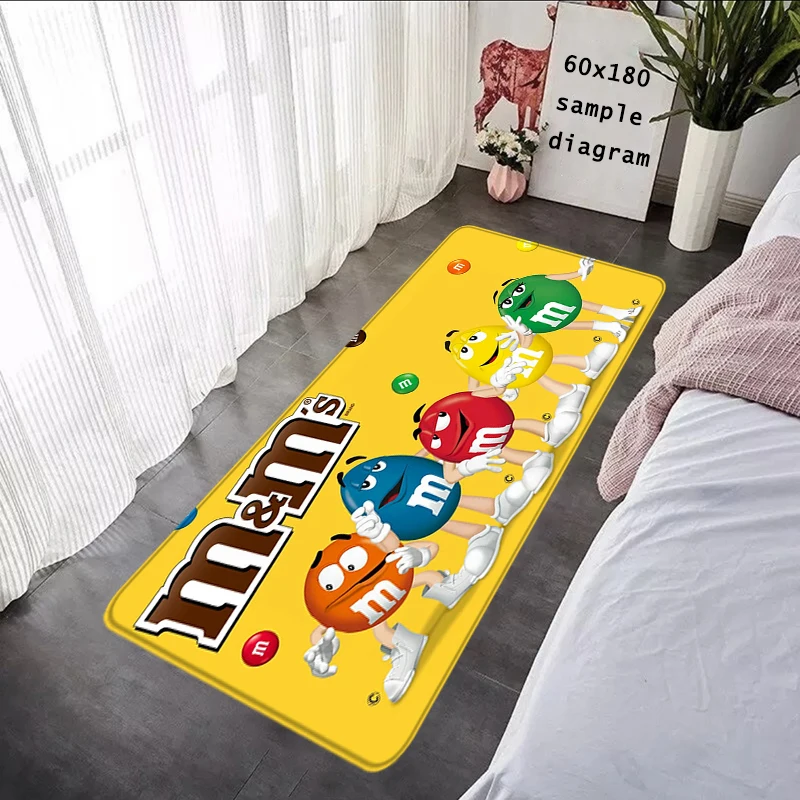 Description Picture 2 of itemChildren Room Rug Foot Carpet M&M Candy Snack Entrance Doormat Kawaii Rug Floor Mat Carpet Anti Slip Home Kitchen Hallway Decor