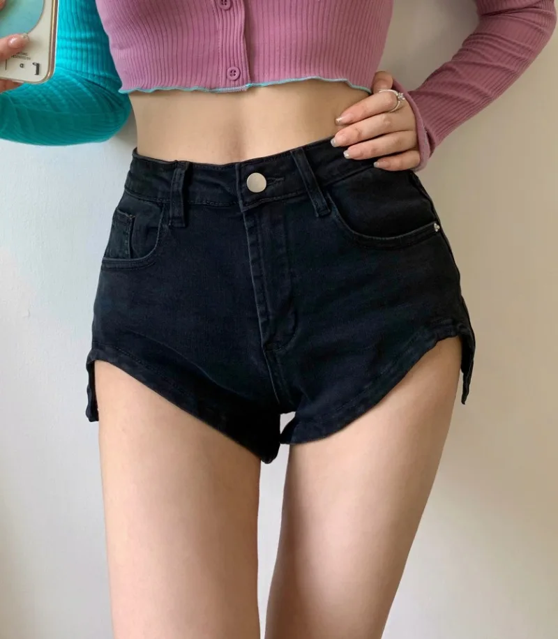 

Summer Women Sexy Streetwear High Waist Denim Ultra Shorts Female Mini Tight Fit Zipper Ladies Shorts Triangle Mujer Clothing