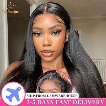 34 Inch Vietnamese Hair Bone Straight Glueless Wigs Human Hair Lace Frontal Wig 7x5 Ready to Wear Wig Preplucked Raw Virgin Hair 1