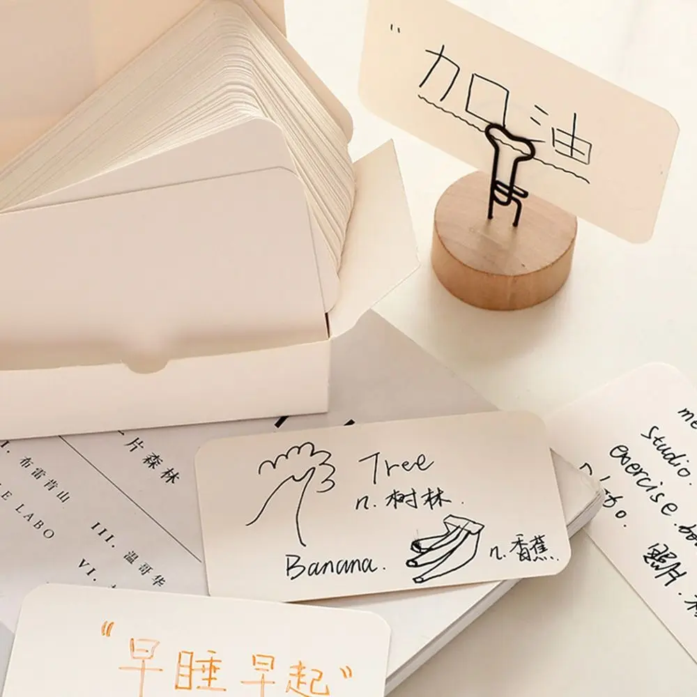 100pcs/box 웨딩 파티 용품 크래프트 종이 DIY 인사말 초대장 빈 카드 스케치 낙서 메시지 카드 엽서