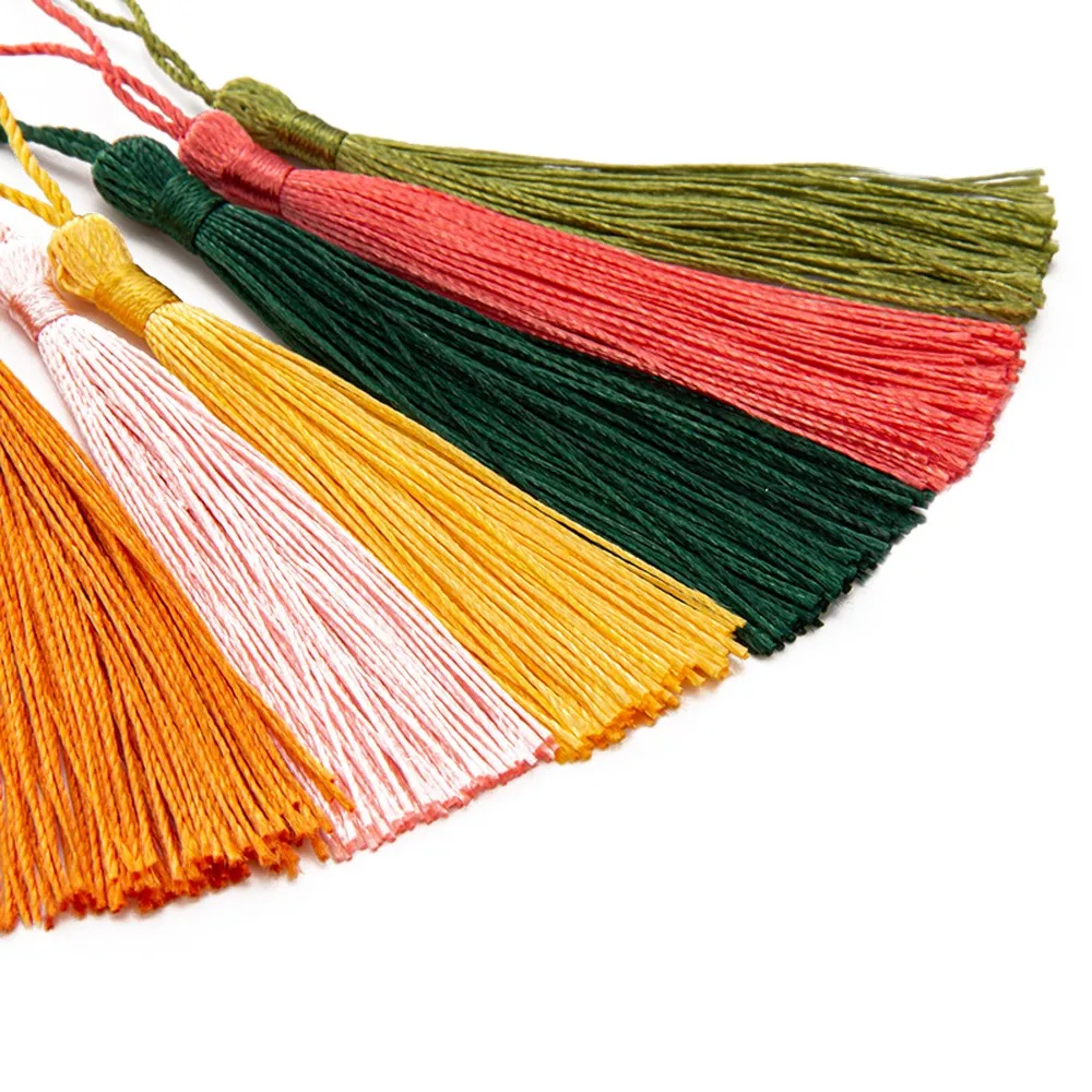 20/50Pcs Tassels Silky with Loops Charms For DIY Bookmark Earring Keychains Craft Jewelry Making Accessories Decoration Supplies