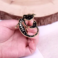 Magical Cosmic Mermaid Hard Enamel Pin Moon Phases Fantasy Creature Badge 4