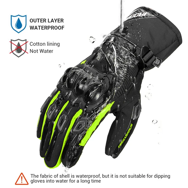 Gants de moto étanches pour hommes, gants de moto chauds, gants d'équitation d'hiver, écran tactile 3