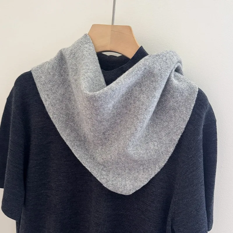 Korean Triangular Scarf, Niche Wool, Women's Knitted Multifunctional Warm, Versatile and Fashionable in Winter Practical
